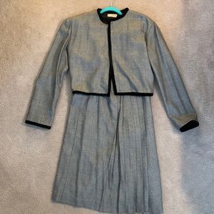 Women’s Blazer and Wrap Skirt Suit with Velvet Waistband
